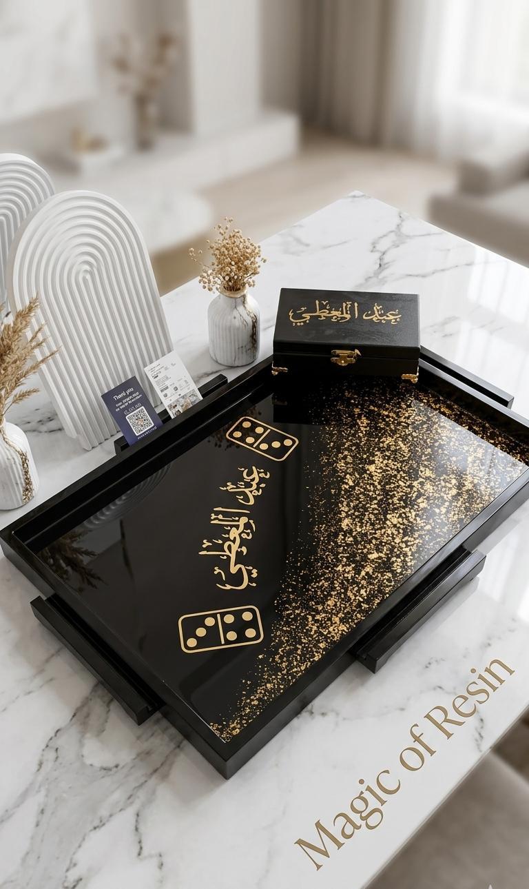 طقم دومينو احترافي مع ترابيزة لعب مخصصة