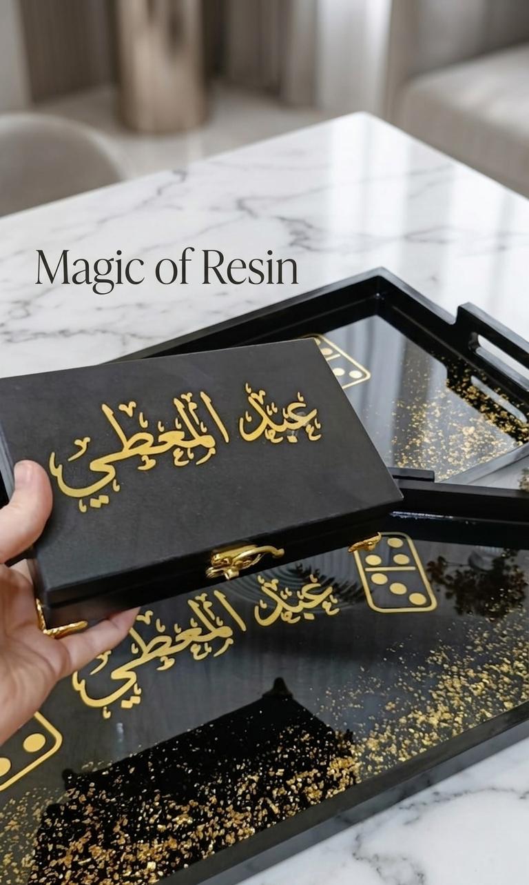 طقم دومينو احترافي مع ترابيزة لعب مخصصة