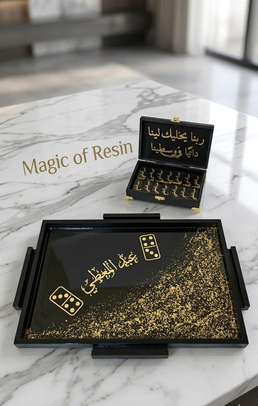 طقم دومينو احترافي مع ترابيزة لعب مخصصة